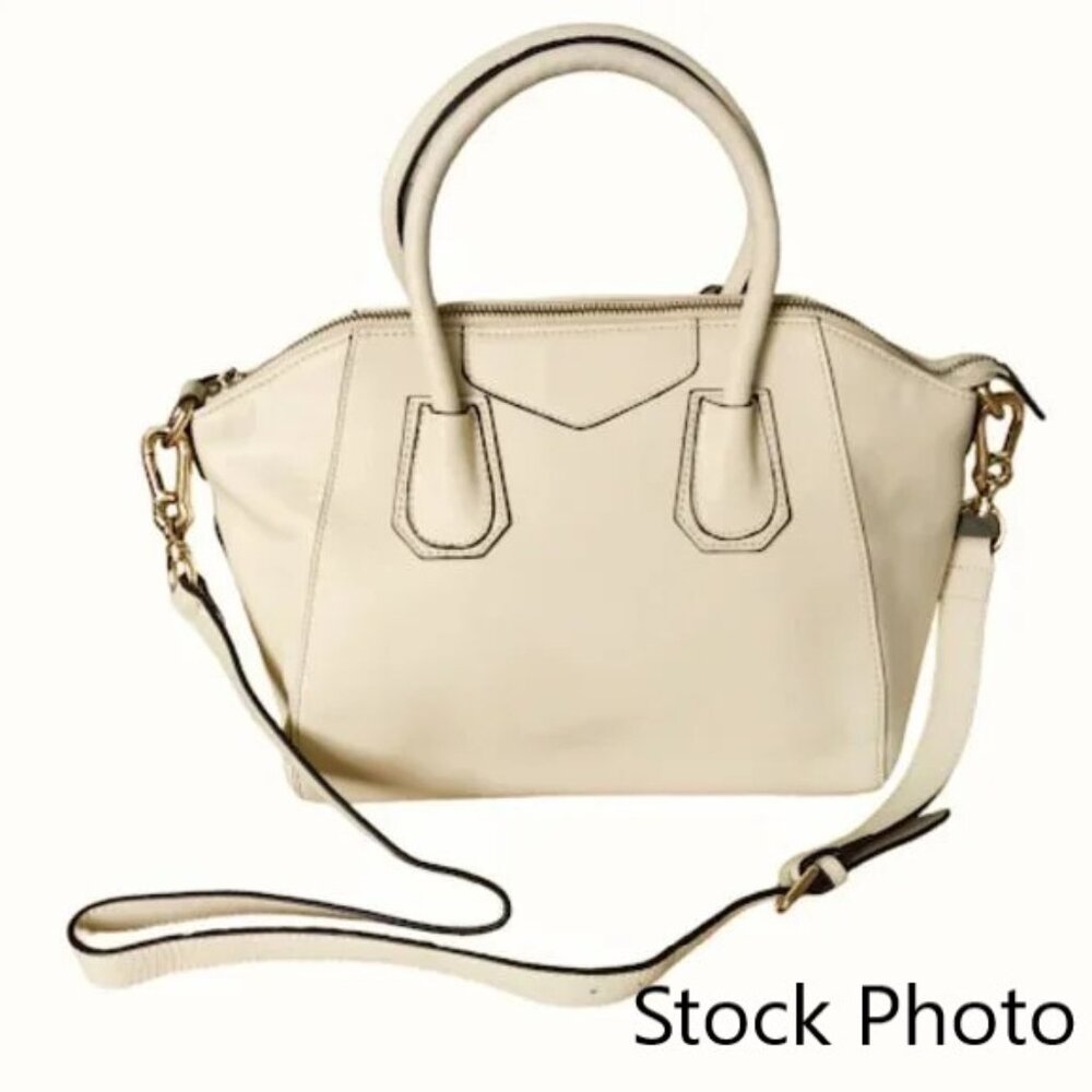 Cuore & Pelle Mirella Ivory Leather Crossbody Satchel with storage bag